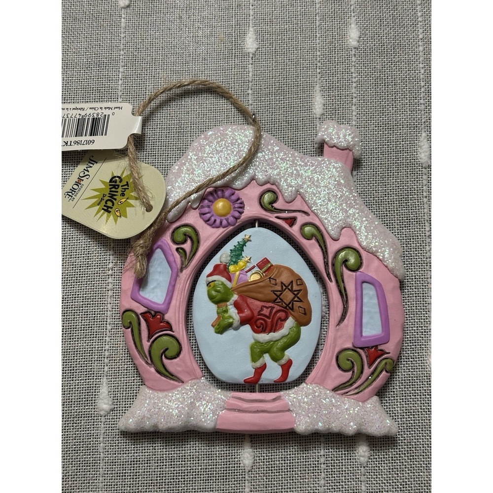 Jim Shore Whoville House Grinch Rotational Disk Ornament 6017186 NIB Free Ship!